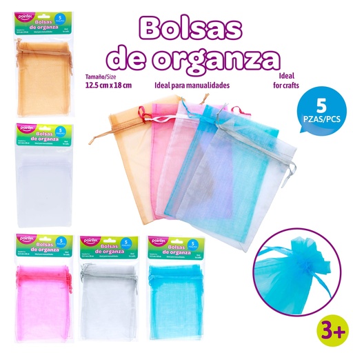 [ANC-1741] BOLSAS DE ORGANZA PARA REGALOS 18X12.5CM
