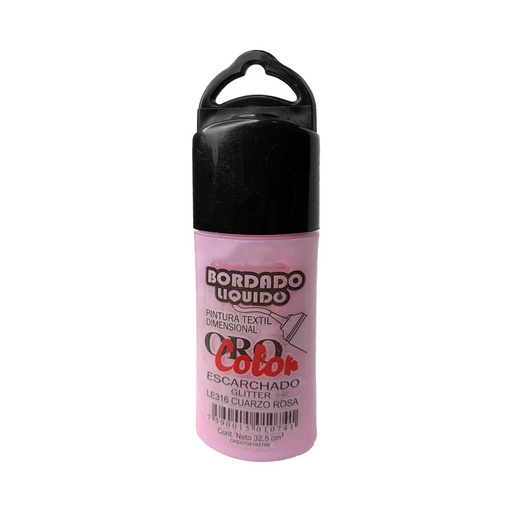 [LE-316] BORDADO LIQUIDO ESCARCHADO CUARZO ROSA 32,5CM