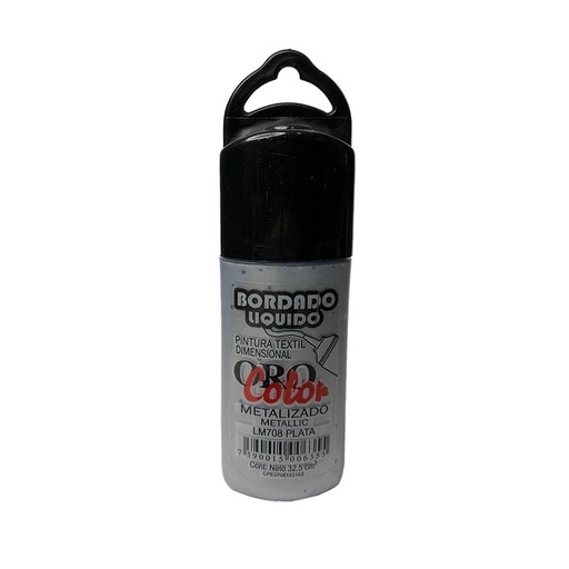 [LM708] BORDADO LIQUIDO METALIZADO PLATA 32,5CM