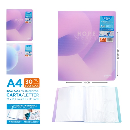 [FL2-23238] CARPETA PARA CATALOGO 30 BOLSILLOS
