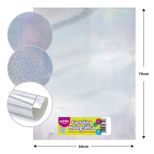 [HCT-AZ57-S] CARTULINA METALIZADA HOLOGRAFICA PLATEADO PUNTOS