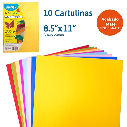 [MCT-10-10-M] CARTULINA METALIZADA SURTIDA X10