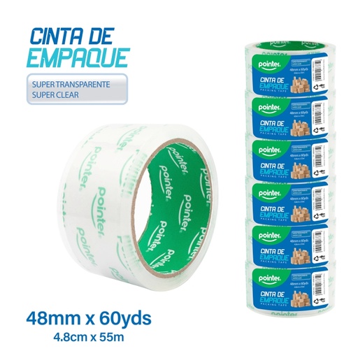 [TP-4860SC] CINTA ADHESIVA TRANSPARENTE 60YDS
