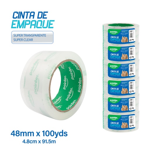 [TP-48100SC] CINTA ADHESIVA DE EMPAQUE TRANSPARENTE 100YDS