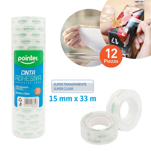 [TP-1533SCN] CINTA ADHESIVA TRANSPARENTE(15mmx33m) 40 mic