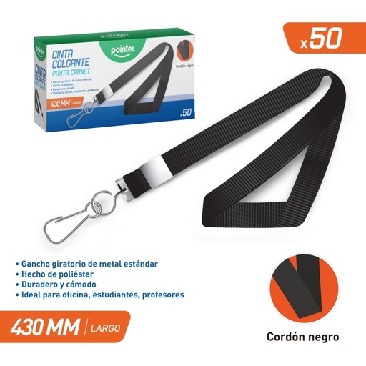 [TCP-N23F-BK] CINTA COLGANTE PORTA CARNET (NEGRO)