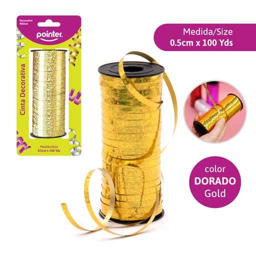[A126-LR5100-GD] CINTA DECORATIVA DORADO