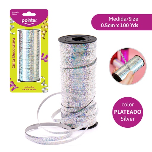 [A126-LR5100-SV] CINTA DECORATIVA PLATEADA