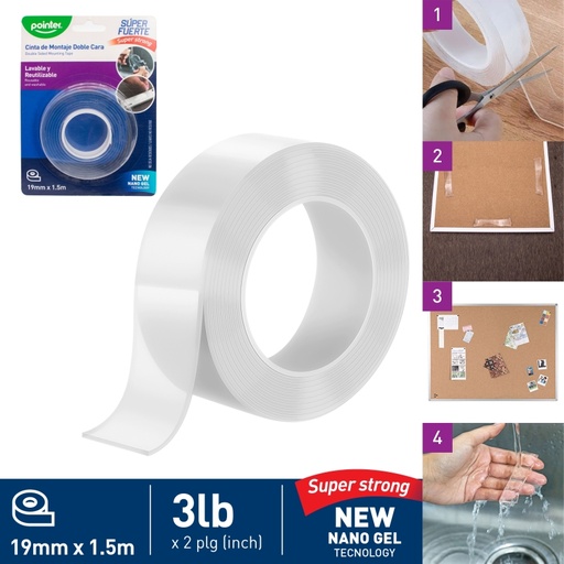 [NMT-1915] CINTA DOBLE CONTACTO DE GEL 19mm x 1.5m