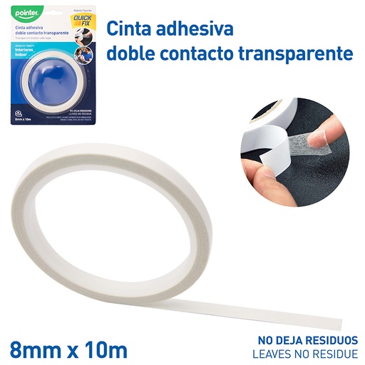 [DST-810] CINTA DOBLE CONTACTO TRANSPARENTE 8mmx10m
