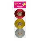 [707-1015/070] CINTAS DE REGALO BOLSA A/S 3 UND 15 mm x 25 yd METALIZADO
