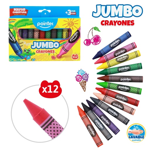 [CY-JB-12HQ] CRAYONES JUMBO x 12 PZA.