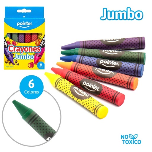 [CY-JB-6HQ] CRAYONES JUMBO x 6 PZA.