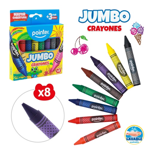 [CY-JB-8HQ] CRAYONES JUMBO x 8 PZA.
