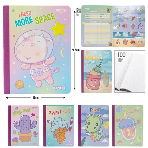 [COS-11S-DL] CUADERNO COSIDO DOBLE LINEA (STICKERS)