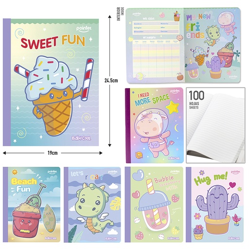 [COS-11S] CUADERNO COSIDO RAYA ANCHA (STICKERS)