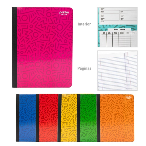[COS-14] CUADERNO COSIDO RAYA ANCHA 200 PAGINAS (COLOR)
