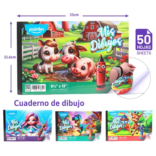 [DB-80955-50] BLOCK DE DIBUJO EMPASTADO A4 21.6x33CM