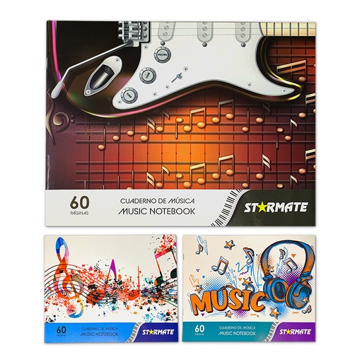 [STR-3409] CUADERNO DE MUSICA 60 HOJAS