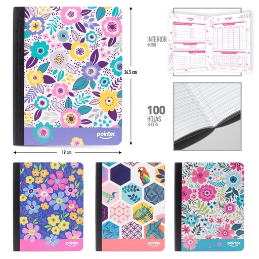 [80235-FL3-DL] CUADERNO DOBLE LINEA (FLORES)