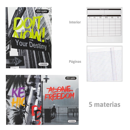 [MW-EMP-02] CUADERNO EMPASTADO 5 MATERIAS