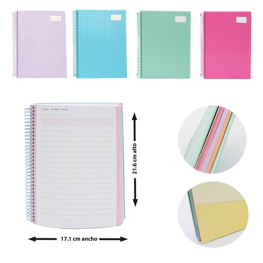 [NB-22100] LIBRETA ESPIRAL 3 MATERIAS 16.8 x 21.5CM