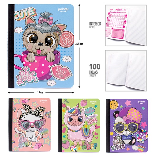 [80235-FC3G] CUADERNO RAYA ANCHA (INFANTIL) GLITTER
