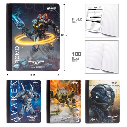 [80235-RB3] CUADERNO RAYA ANCHA (ROBOT)