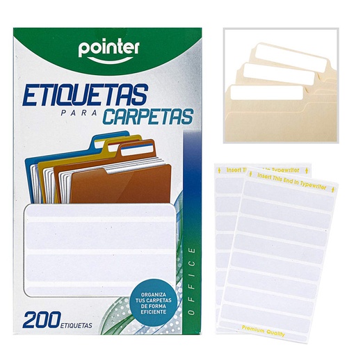 [PN-8001-WH] ETIQUETAS PARA CARPETA 