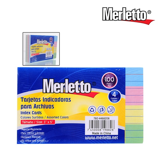 [780-4488208] FICHAS COLORES 3X5