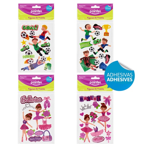 [ANC-1848] FIGURAS DE FOAMY ADHESIVAS (BAILARINA/FUTBOL)