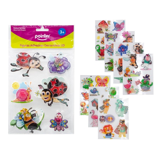 [ANC-1965] FIGURAS ADHESIVAS DECORATIVAS 3D (ANIMALES)