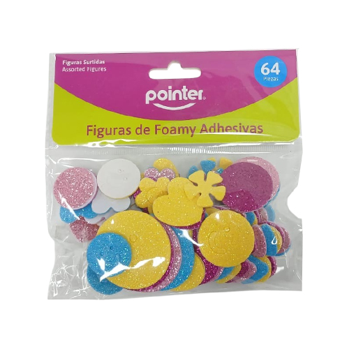[A281-JCF08] FIGURAS DE FOAMY ADHESIVAS ESCARCHADA x64PZAS