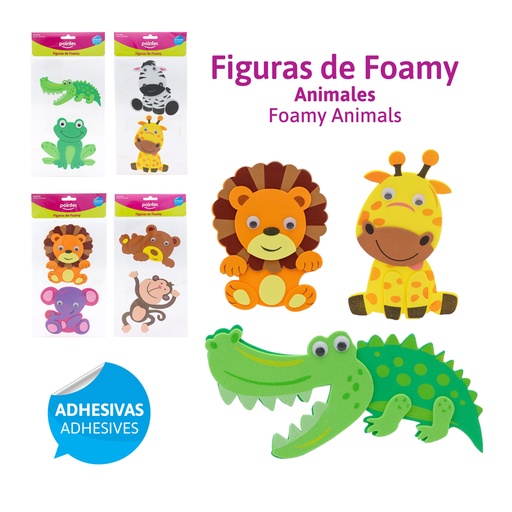 [ANC-1843] FIGURAS DE FOAMY ADHESIVAS X2PZS (ANIMALES)