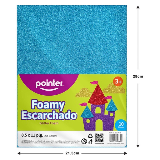 [GL-EVA-7010] FOAMI ESCARCHADO AZUL CELESTE CARTA (20X30CM)