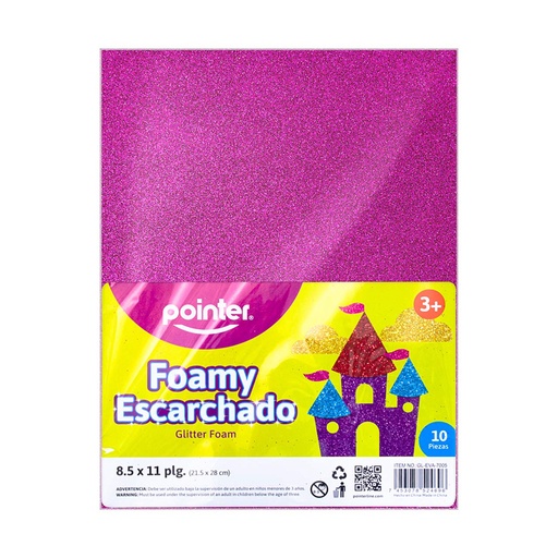 [GL-EVA-7005] FOAMI ESCARCHADO FUCSIA CARTA (20X30CM)
