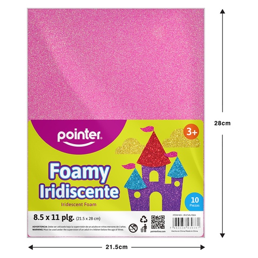 [IR-EVA-7004] FOAMI ESCARCHADO ROSADO CARTA (20X30CM)