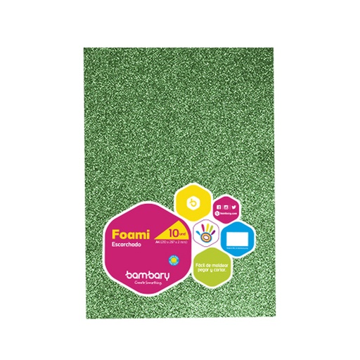 [102-6010/315] FOAMI ESCARCHADO VERDE CARTA (20X30CM)
