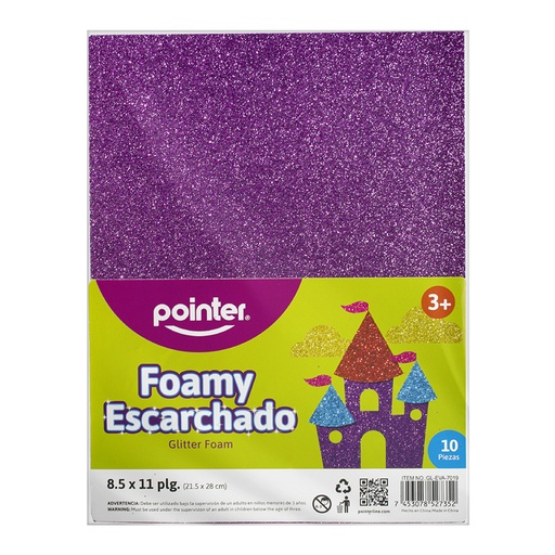 [GL-EVA-7019] FOAMY ESCARCHADO LILA - CARTA (20x30CM)