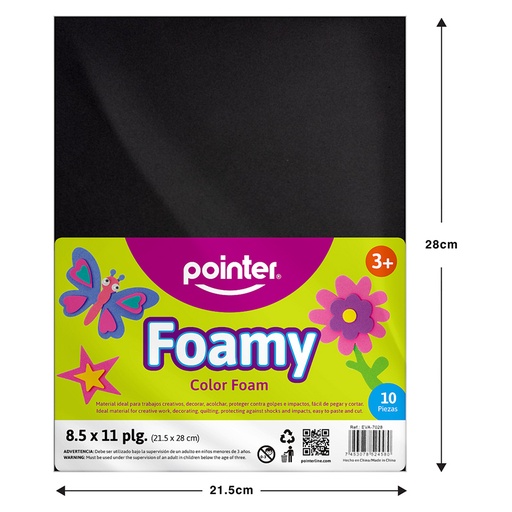 [EVA-7028] FOAMI LISO NEGRO CARTA (20X30XM) 