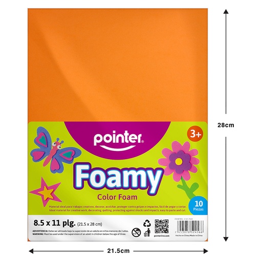 [EVA-7008] FOAMI LISO NARANJA CARTA (20X30CM) 