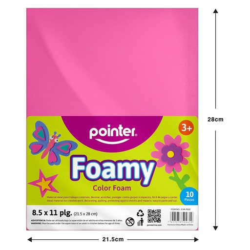 [EVA-7052] FOAMI LISO ROSADO CARTA (20X30CM)  