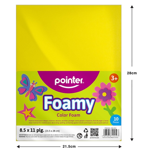 [EVA-7011] FOAMI LISO AMARILLO CARTA (20X30CM)