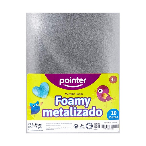 [MT-EVA-7016] FOAMI METALIZADO PLATEADO CARTA (20X30CM)