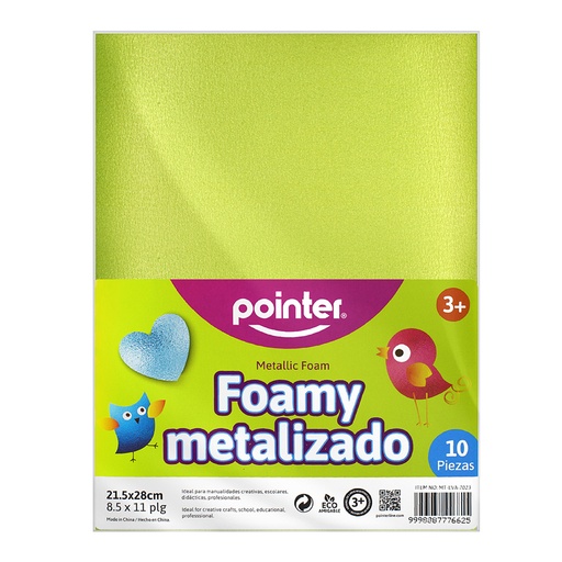 [MT-EVA-7023] FOAMI METALIZADO VERDE CARTA (20X30CM) 