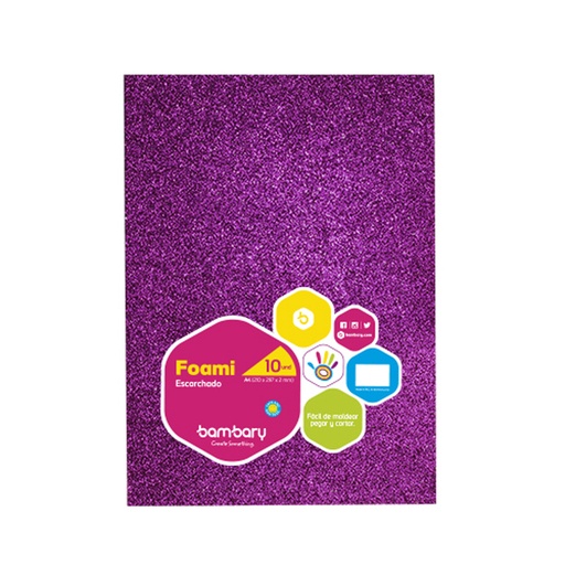 [102-6010/540] FOAMY ESCARCHADO MORADO CARTA - 20x30CM