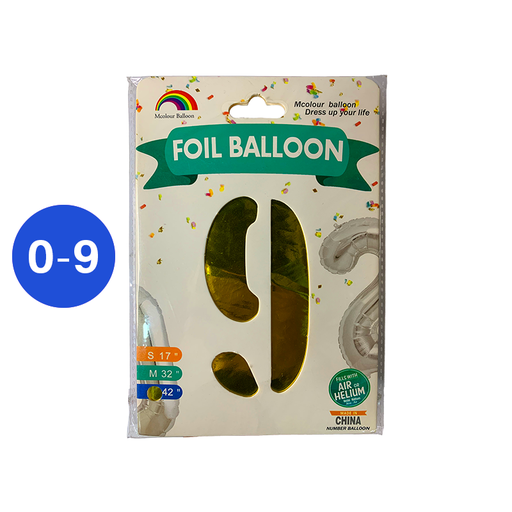 [A959-BLNB-BG] GLOBO NUMEROS DORADO 42 