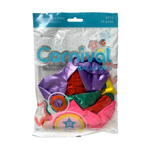 [ CA-G15-SURPER           ] GLOBOS DE 15 SURTIDO PERLADO 