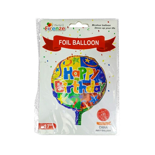 [A105-60054C-11] GLOBOS REDONDO HAPPY BIRTHDAY 18 