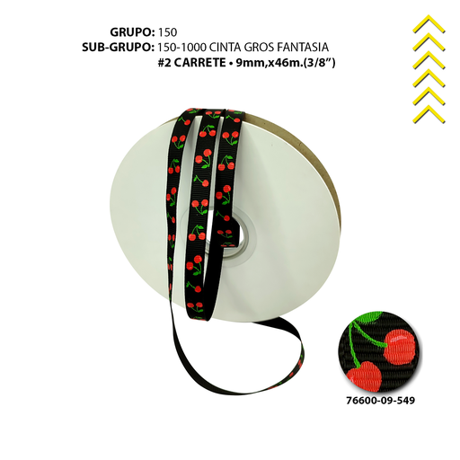 [76600-09-549] GROSS #2 FANTASIA - CEREZAS ROJO/NEGRO